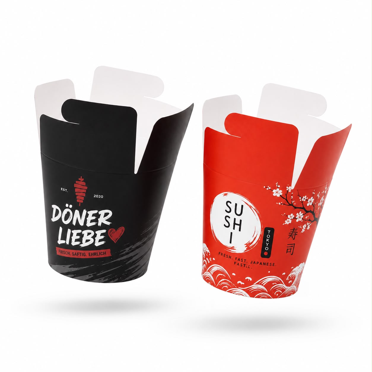 D&ouml;nerbox Asiabox bedruckt mit Logo