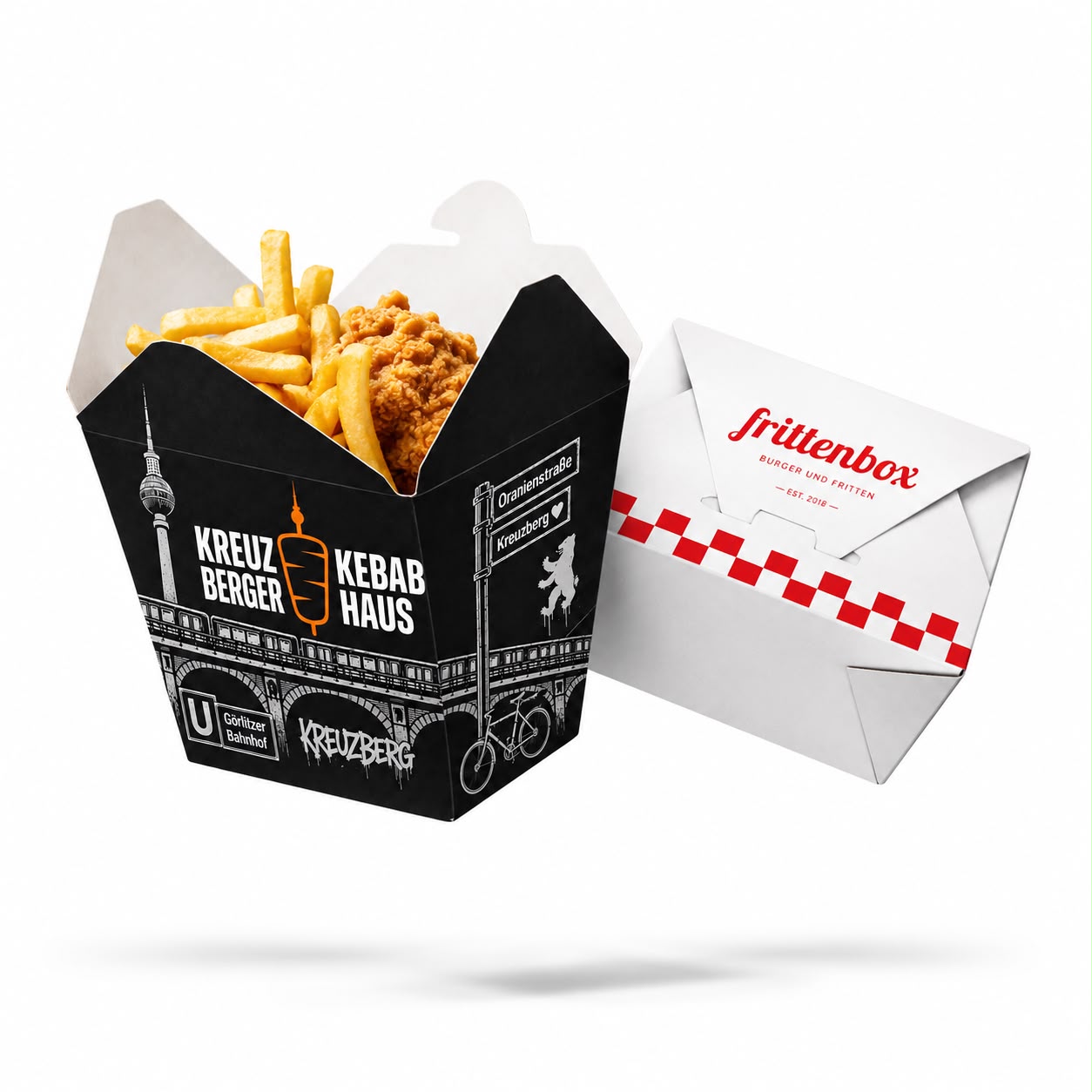 Take-away Box bedruckt mit Logo